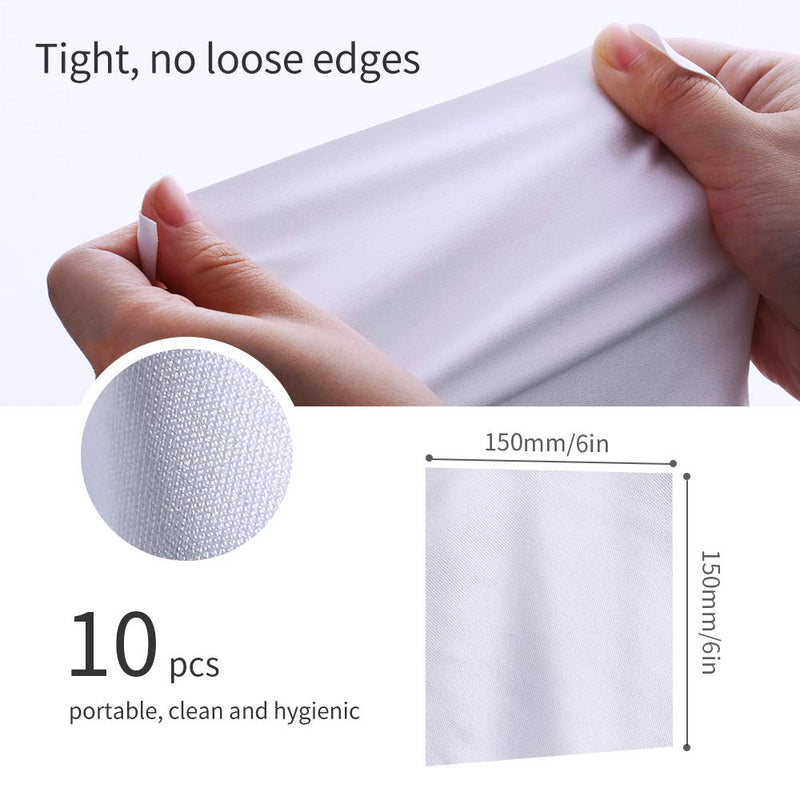 K&F Concept Microfiber Cloths for Camera Lens Washable 10-Pack 6x4in Vacuum Wrapped Lint Free Cleaning Cloth for Electronics and Glasses, Optics Precision Instrument Screens Polishing Cloth 10 Pack