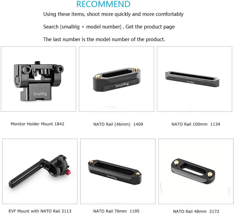 SMALLRIG Field Monitor Holder Mount with Quick Release NATO Clamp - 2100