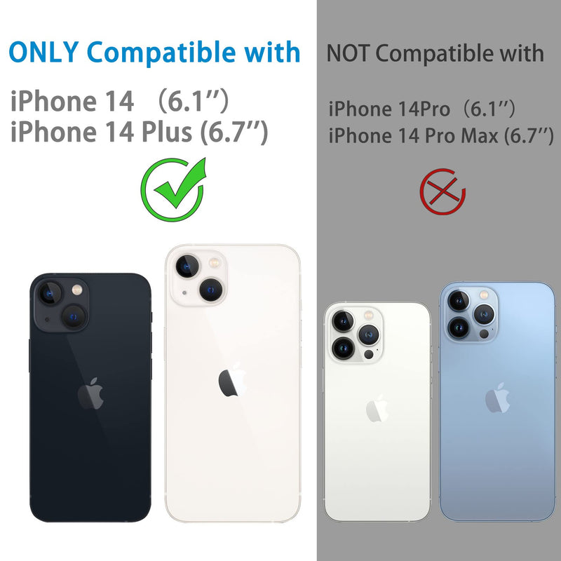 Hsefo for iPhone 14 and iPhone 14 Plus Camera Lens Protector, Bling 3D Rhinestone Sparkle Diamond 9H Tempered Glass Camera Cover Anti Scratch Shockproof Metal Lens Screen Full Protective Cover, Colorful Multi-Coloured