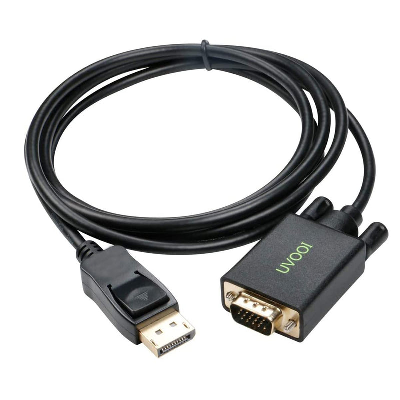 Display Port to VGA Cable 6FT, DisplayPort DP to VGA Male Adapter Cord Gold-Plated Compatible for Dell, HP Lenovo, ASUS and More 1 6 feet
