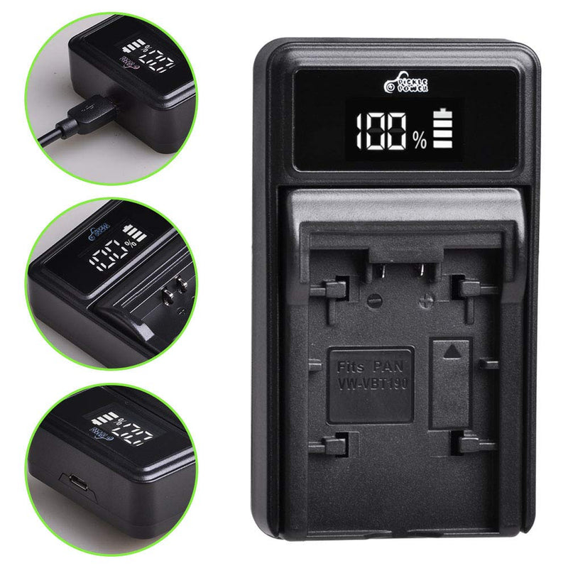 Pickle Power 3900 mAh VW-VBT380 Batteries(Fully Decoded) and Charger Compatible with Panasonic HC-V210, HC-V250, HC-V380, HC-V510, HC-V520, HC-V710, HC-V720, HC-V750, HC-V770, HC-VX870, HC-VX981K