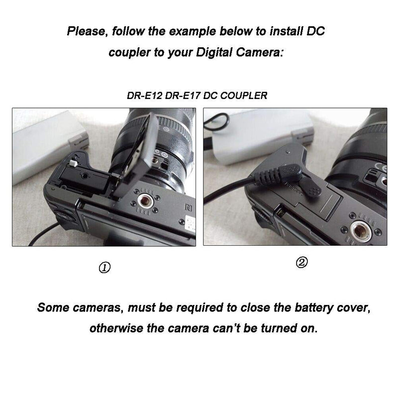 Raeisusp 5-8.4V USB Drive Cable ACK-E12 Mobile Power Supply + DR-E12 DC Coupler LP-E12 Dummy Battery DC Grip + 5V 3AMP Adapter Kit for Canon EOS M EOS M2 M10 M50 M100 M200 2