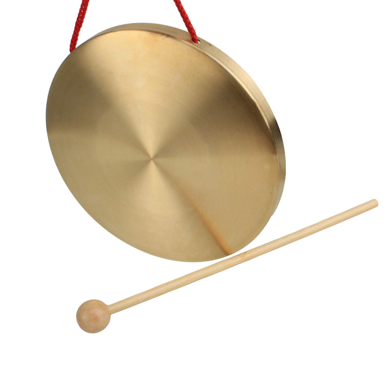 Yibuy 15.5cm Brass Instruments Copper Cymbals Opera Gong with Round Play Hammer Drumstick