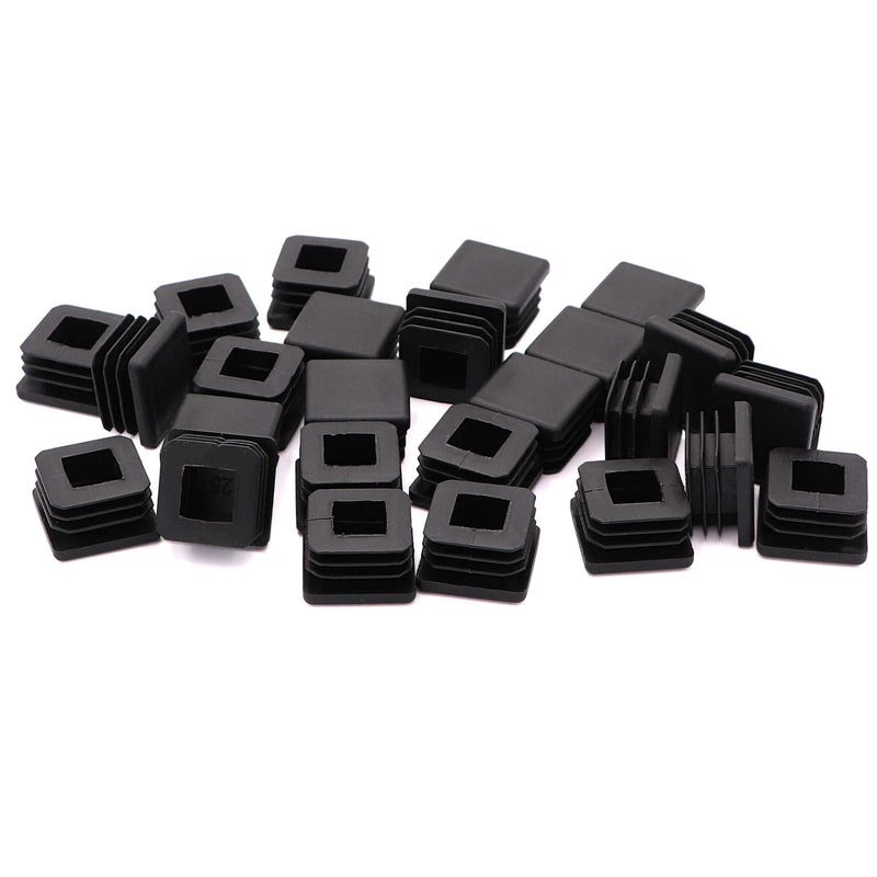 25pcs 1 inch Steel Pipe Plastic Plug,Chair Glide,Pipe Tubing End Cap,Plastic Plugs,Plastic End Caps,Square Plug,Square Plastic Plug type 1