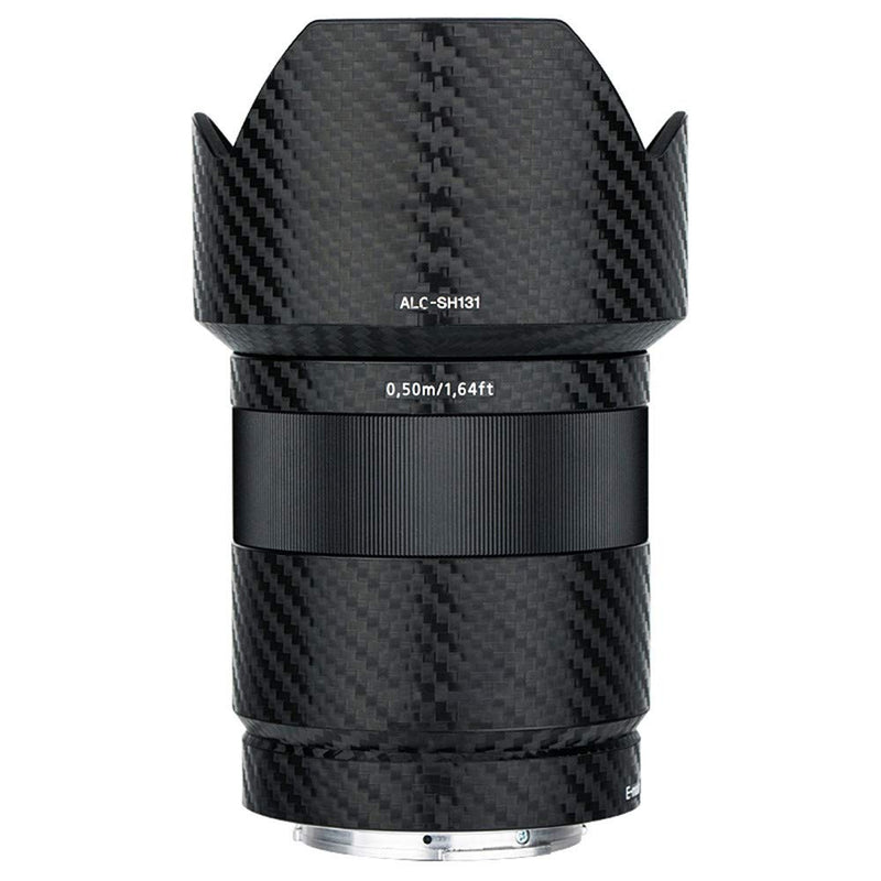 Anti-Scratch Lens and Lens Hood Cover Skin Sticker Protector Film for Sony FE 55mm F1.8 ZA SEL55F18Z Lens & ALC-SH131 Lens Hood Skin Guard Shield - Carbon Fiber Pattern