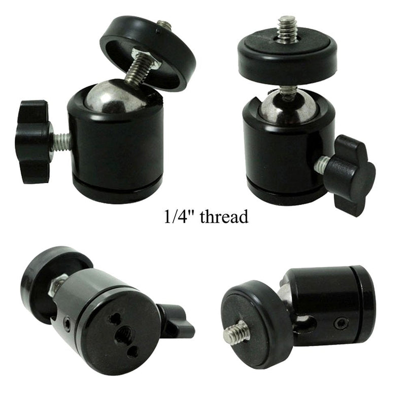 SLOW DOLPHIN Hot Shoe Mount Adapter 360 Degree Swivel Mini Ball Head 1/4 Tripod Screw Head for Cameras, Camcorders, Smart Phone, Gopro, LED Video Light, Microphone(2 Packs)