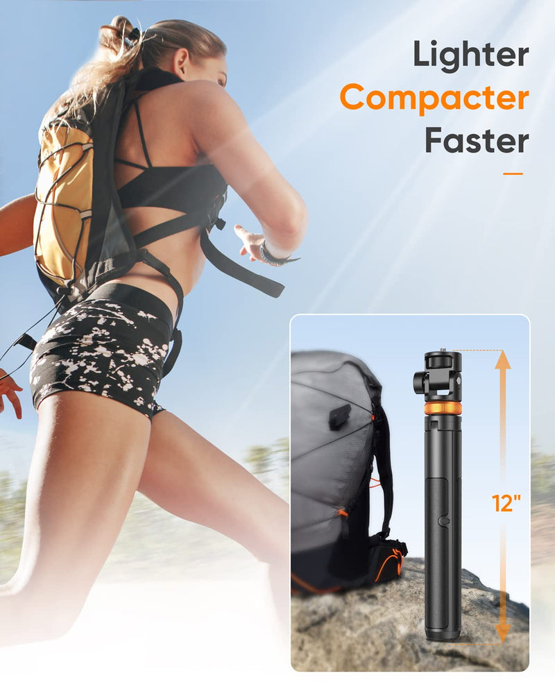 [AUSTRALIA] - Newest 62" EUCOS Selfie Stick Tripod with Remote, Upgraded Solidest Cell Phone Travel Tripod Stand Compatible with iPhone 14/13/12 Pro Max/Samsung/GoPro/DJI Inferno Mix Carbon Black 