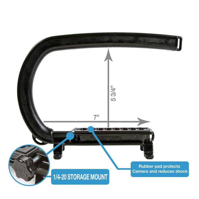 Original Cam Caddie Scorpion Video Camera Stabilizer Handle for Nikon, Canon, JVC, Toshiba, Sony, Olympus, Pentax, Apple iPhone, GoPro Hero 4, Hero 3+, Hero 3 and More - Black (0CC-0100-00)