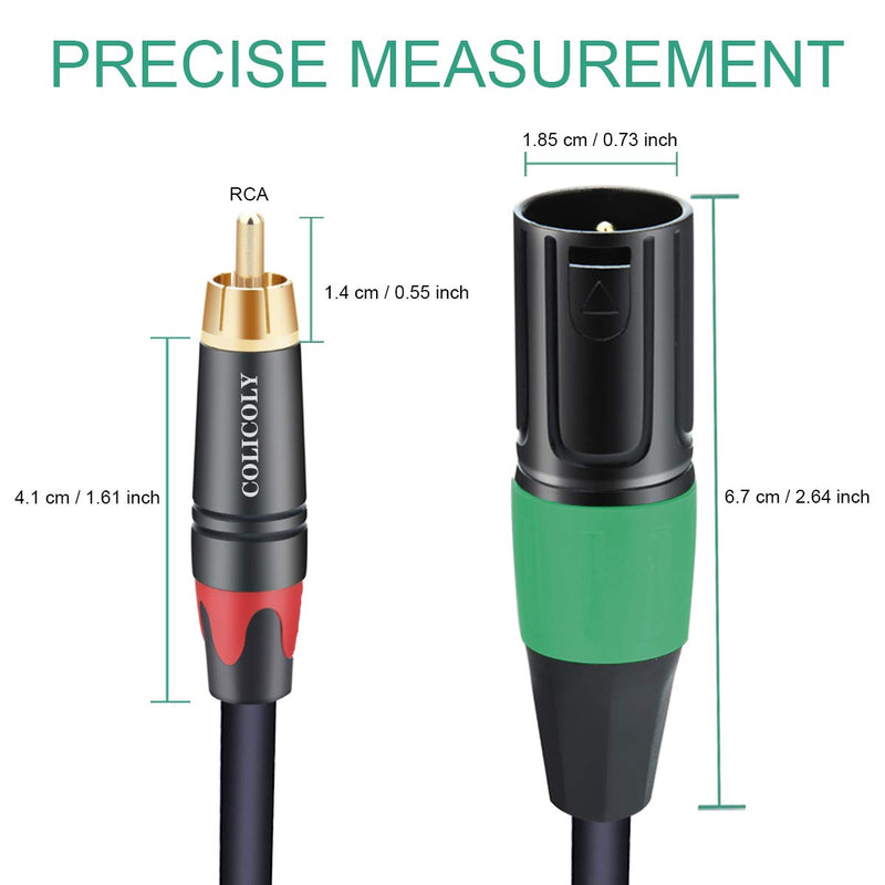 [AUSTRALIA] - COLICOLY RCA to XLR Cable, Dual RCA Male to Dual XLR Male HiFi Stereo Audio Connection Interconnect Cord Wire Path Lead - 10ft 