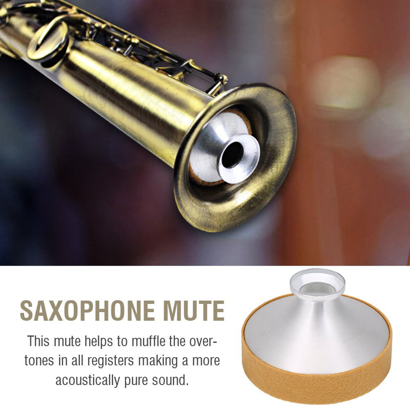 Mute Saxophone, Aluminum Alloy Mute Dampener for Saxophone Tenor Practice Noise Eliminate Part