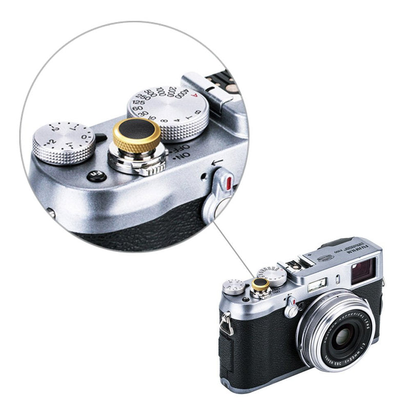 Camera Soft Release Button JJC Shutter Button for Fuji Fujifilm X-E4 X-T4 X-T3 X-T2 X-T30 X-T20 X-T10 X-PRO3 X-PRO2 X-PRO1 X100V X100F X100T X100S X-E3 for Sony RX10 IV III RX1RII RX1R RX1 Gold & Black