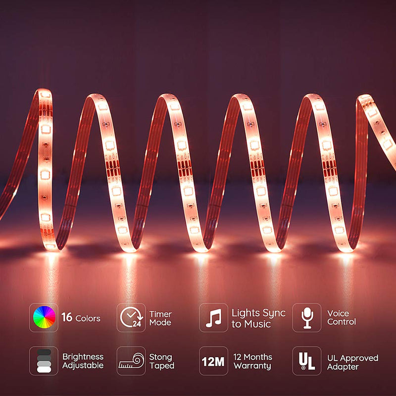 [AUSTRALIA] - LED Strip Lights Flexible Color Changing RGB LED Light Waterproof Strip LED Lights for Bedroom, Room, Kitchen, Party,HDTV Bias Light, Computer Behind,DIY Decoration (RGB, 16.4ft) Rgb (Red, Green, Blue) 