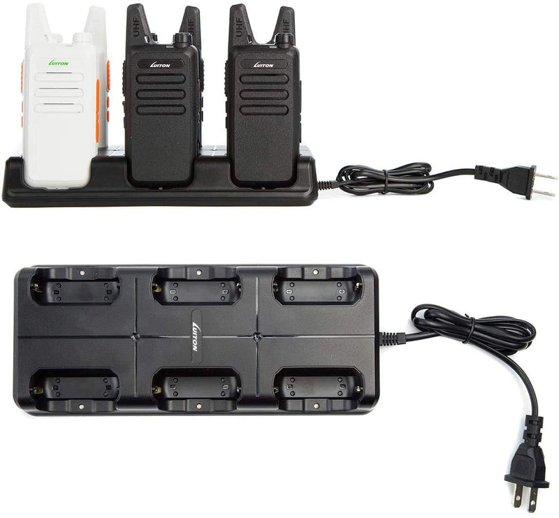 Six Way Gang Charger Compatiable with LUITON LT-316 TD-M8 RT22 Zastone X6 D-C1 ZS-B1