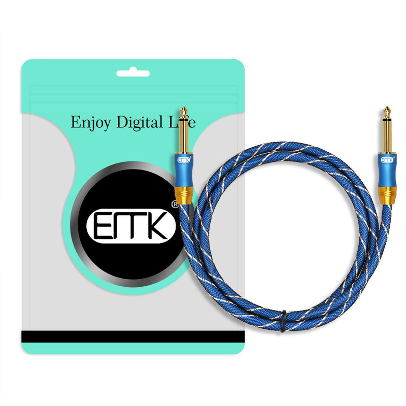 [AUSTRALIA] - EMK Guitar Instrument Cable, 10 Ft - Custom Series with Premium Rean-Neutrik 1/4" Straight Gold Plugs,Blue 10Ft(3Meters) 