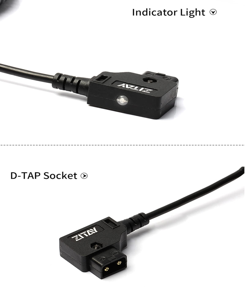 ZITAY D-tap to NP-FZ100 Dummy Battery Coiled Power Cable Cord Adapter Compatible for Sony A6600 A7C Camera