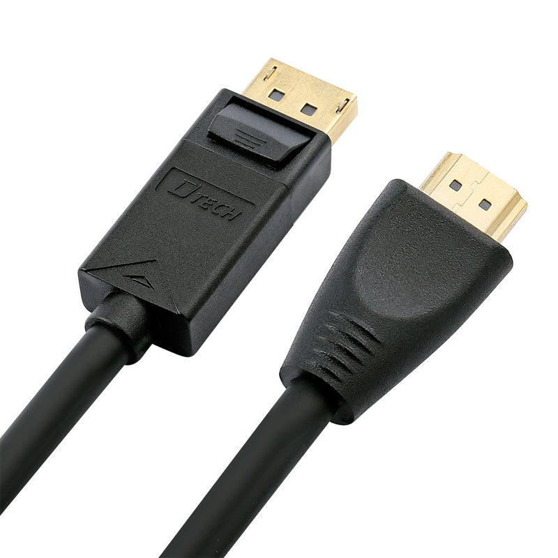 DTECH 3ft DisplayPort to HDMI Cable with Gold Plated Connector - Black