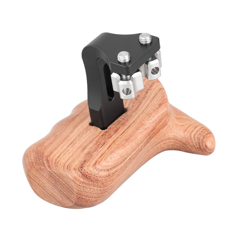 CAMVATE Wooden Handgrip with 1/4" Thumbscrew Connection for Camera Cage Rig (Right Hand)