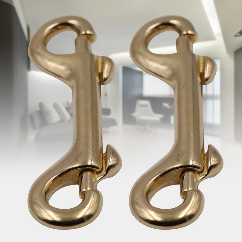 [AUSTRALIA] - UKCOCO 2 Pack Scuba Diving Double Ended Brass Trigger Clips Snap Hook for Bag Key Keychain Luggage Strap 90mm 