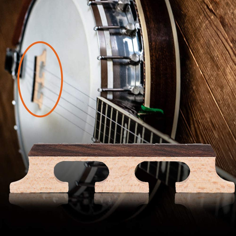 Bnineteenteam Banjo Wooden Bridge, 5-String Banjo Rosewood Bridge Accessories 2Pcs A Set