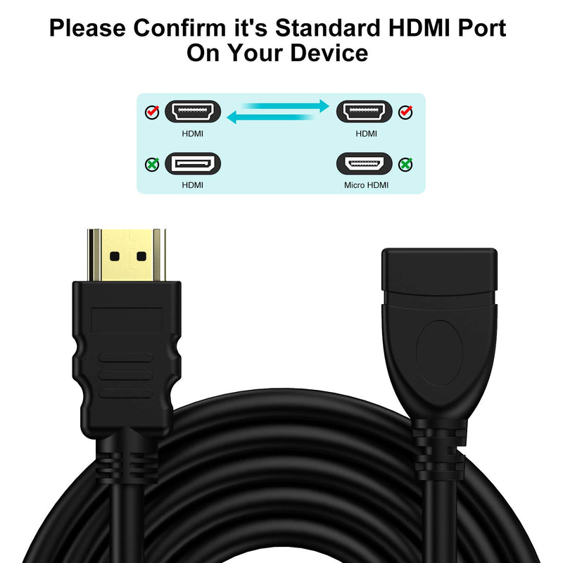 4K HDMI Extension Cable ， High Speed HDMI Extender Cable 4K@30HZ(Male to Female) Compatible for Blu-ray Player, HDTV,PS5,PS4, Laptop, PC - 5FT/1.5M
