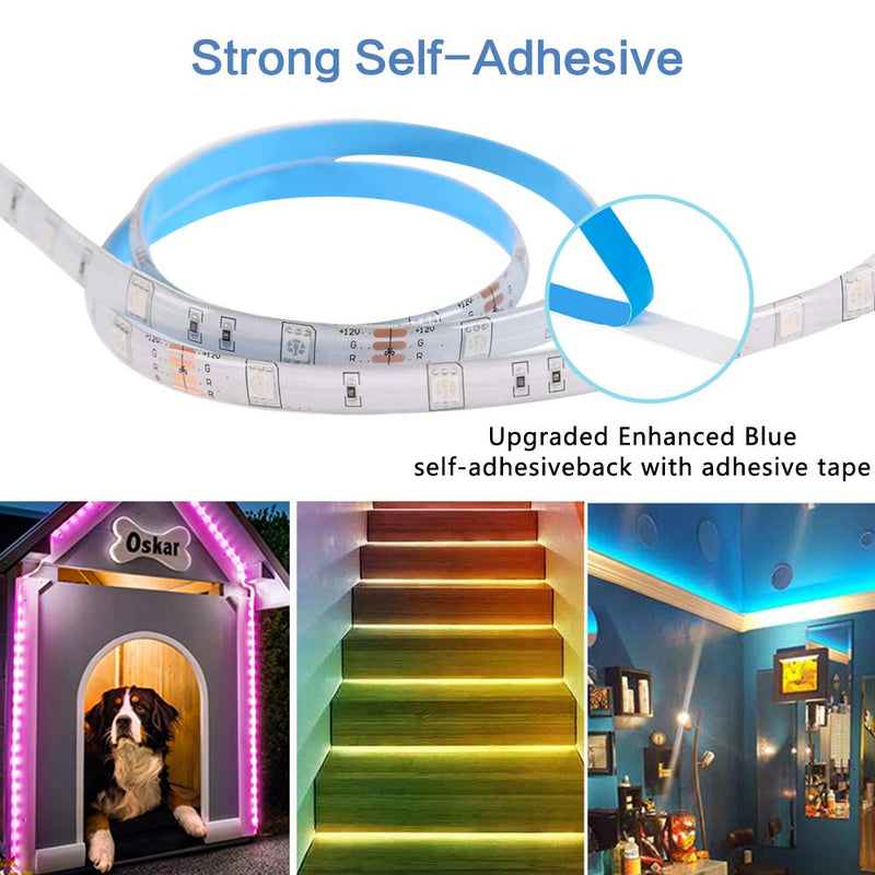 [AUSTRALIA] - LED Strip Lights Waterproof 16.4ft RGB SMD 5050 LED Rope Lighting Color Changing Full Kit with 44 Keys Remote Controller and 12V Power Supply Strip Lights for Home Bed Room Kitchen Indoor Decoration 