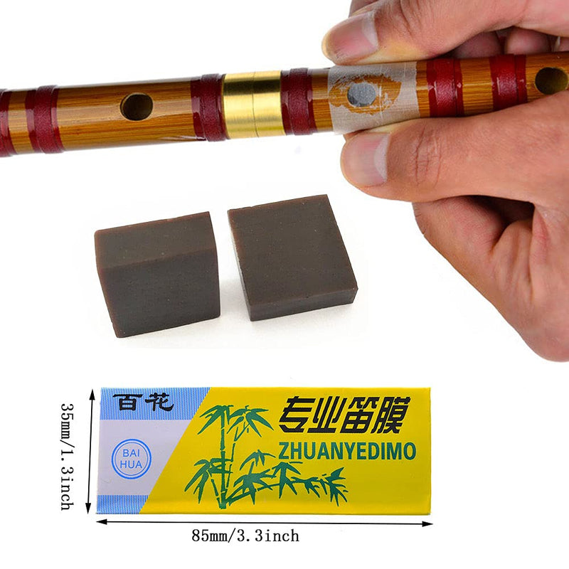 Jiayouy 12 Pieces Professional Bamboo Flute Dizi Membrane/Dimo with Solid Glue Set for Flute Woodwind Instrument