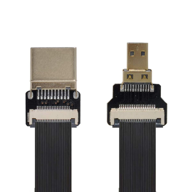 Xiwai CYFPV HDMI Male to Micro HDMI Male Extension FPC Flat Cable 1080P for FPV HDTV Multicopter Aerial Photography (0.8m) 80CM