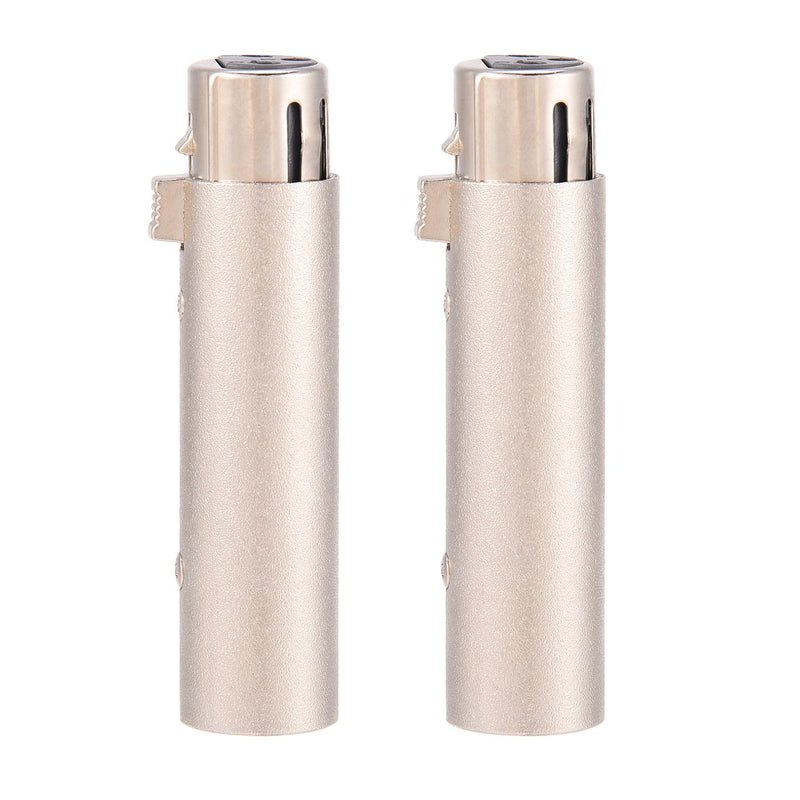 2Pcs 3-Pin XLR Male to Female Socket Connector Audio Microphone Mic Extension Adapter Gender Changer Coupler