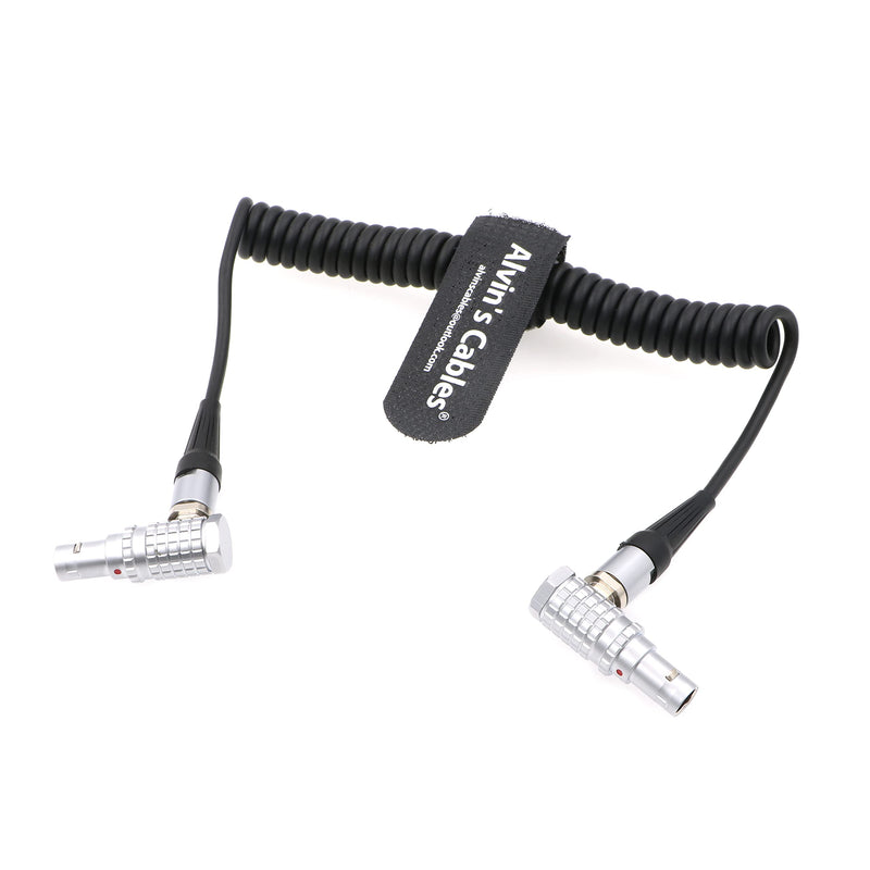 Alvin's Cables TIME Code Coiled Cable for Sound Devices ZAXCOM DENECKE XL-LL Roll Right Angle 5 Pin Male to Male double Right Angle 5 pin
