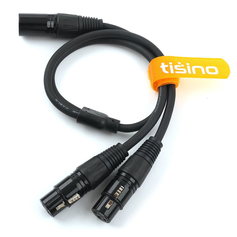[AUSTRALIA] - TISINO XLR Y-Splitter Cable, Dual Female XLR to Male XLR Mic Combiner Y Cord Balanced Microphone Adaptor Patch Cable (3 Pin 2 Female to 1 Male)- 1.5 Feet 1.6 feet 