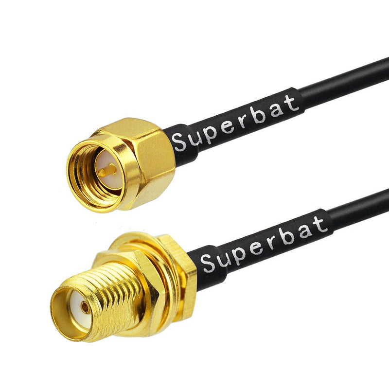 Superbat RF coaxial SMA Male to SMA Female Bulkhead RG174 15ft Cable + 3pcs RF Coax SMA Adapter Kit for SDR Equipment Antenna Ham Radio,3G 4G LTE Antenna,ADS-B,GPS and etc 5M/16.4FT