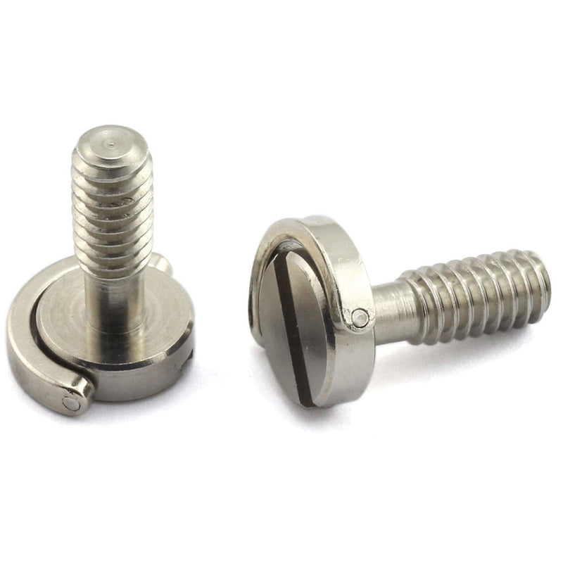 HJ Garden 2pcs 1/4-20 Thread D-Ring Stainless Steel Camera Fixing Screws for Camera Tripod Monopod QR Plate,D Shaft Quick Release Plate Mounting Screw 17mm Length 1/4"-20x17mm