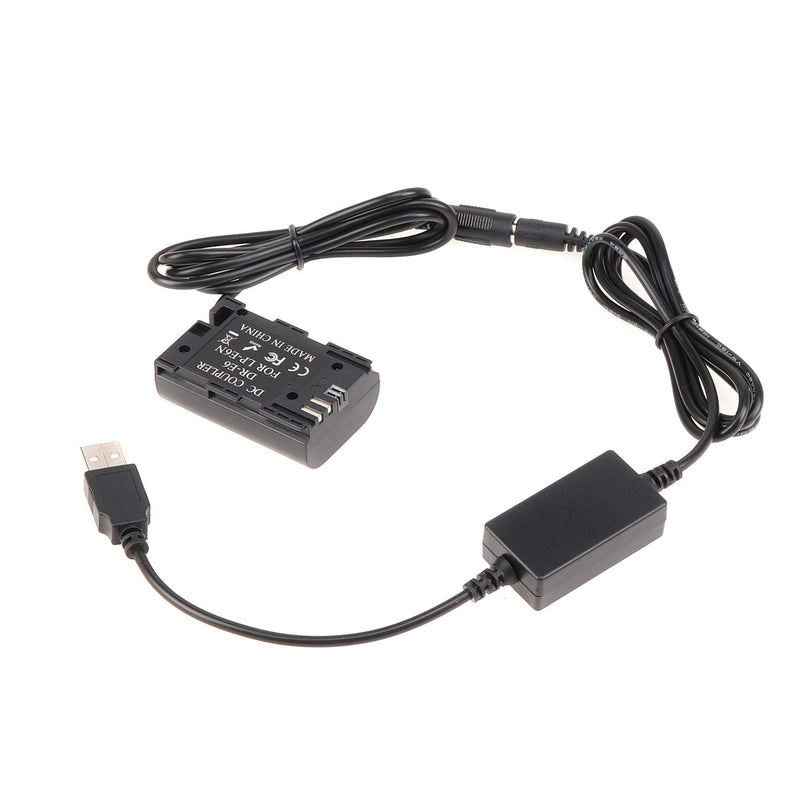[AUSTRALIA] - Foto4easy LP-E6 DC Coupler Dummy Battery with 5V 2A USB Cable for Canon EOS 5D 5DS 6D 7D 70D 80D 5D Mark II 7D Mark II EOS R DSLR Cameras 
