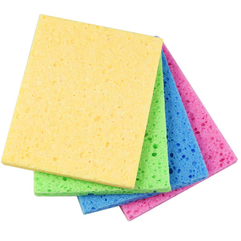 Yookat 30 Pack Kitchen Cleaning Sponges Non-Scratch Kitchen Sponges Bulk Cleaning Sponges Dishwashing Sponges Natural Colored Sponge for Kitchen and Bathroom