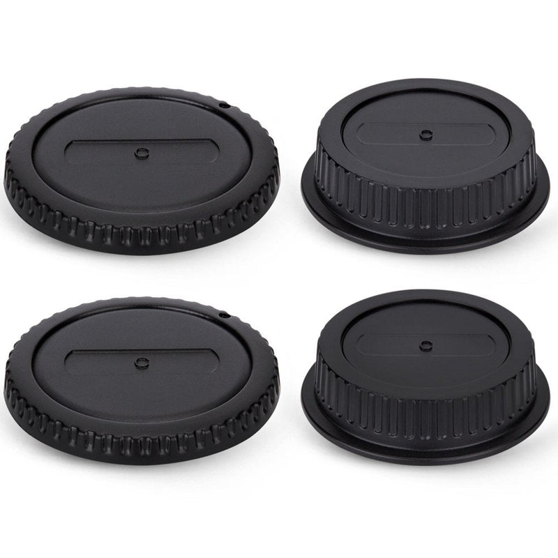 2 Pack EF EF-S Mount Body Cap Cover & Rear Lens Cap for Canon EOS 60D 70D 77D 80D 90D 2000D 4000D 5D Mark III IV 6D 7D Mark II 1DX Rebel T6 T7 T5 T1i T2i T3i T4i T5i T6i T6s T7i T8i SL1 SL2 SL3 & More For Canon EOS EF/EF-S Mount