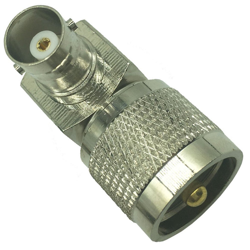 DONG Right Angle 90 Degrees RF Connector PL259 UHF Male Plug to BNC Female Jack Right Angle Adapter 2 Packs