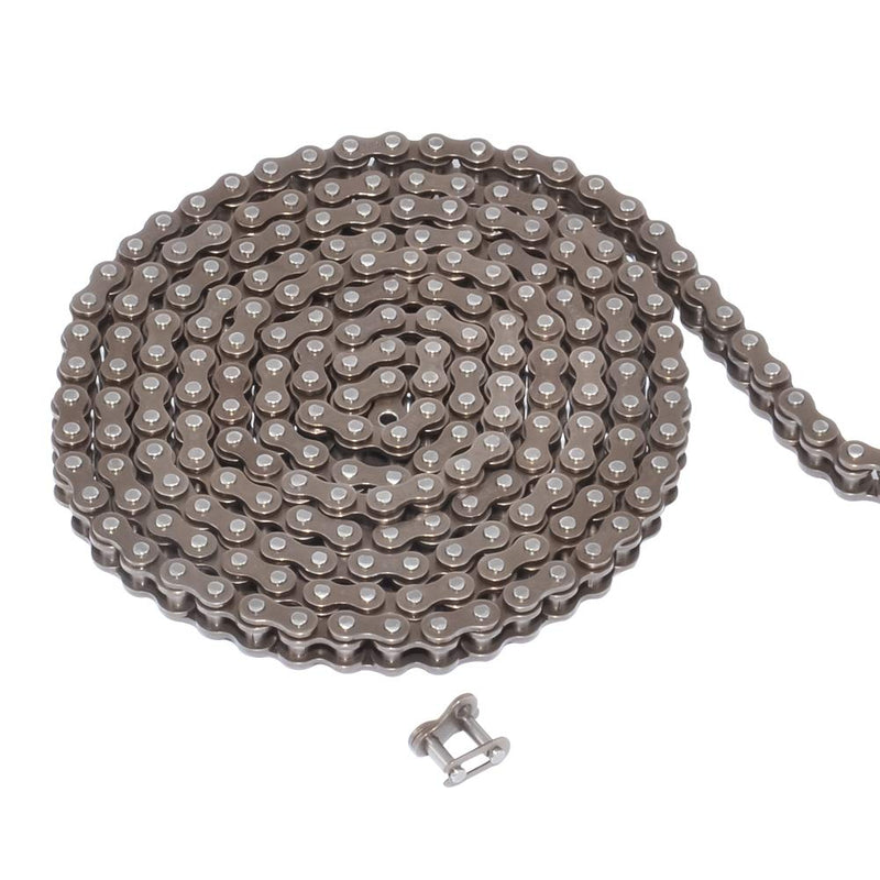 2M #25 Roller Chain with 1 Connector Connecting Link for Go Kart, Mini Bike Chain Replacements