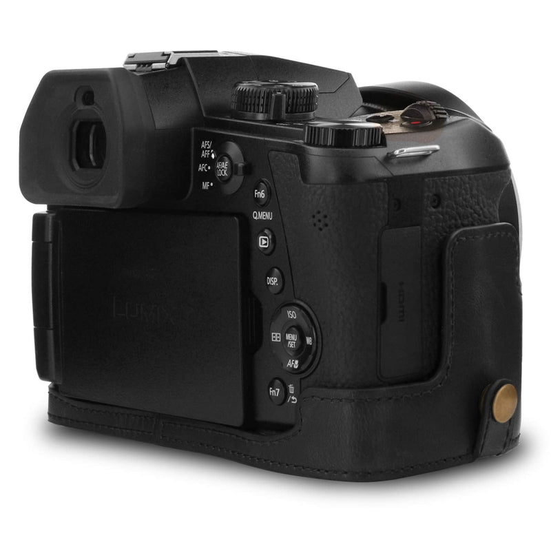 MegaGear Ever Ready Leather Camera Case Compatible with Leica V-Lux 5, Panasonic Lumix DC-FZ1000 II Black
