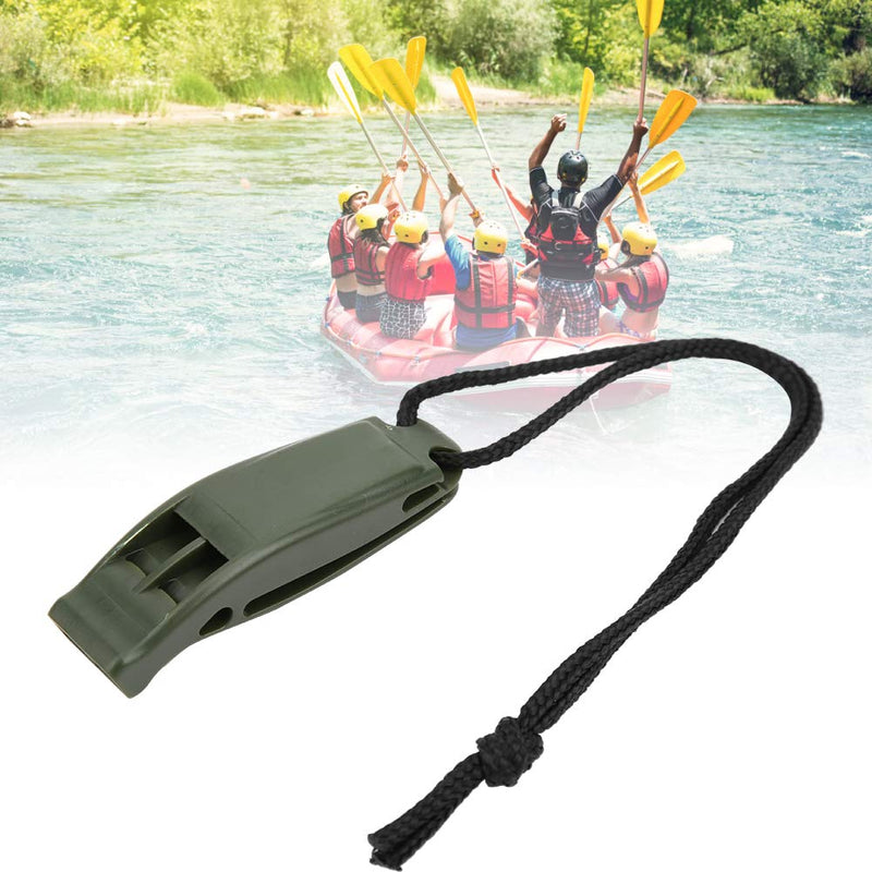 SolUptanisu Double Frequency Whistle, 8PCS KS-923 Plastic Water Sports Emergency Survival Outdoor Double Frequency Multifunction Whistle Accessory Military Green