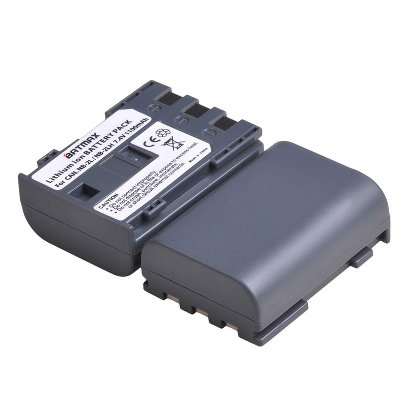 [AUSTRALIA] - Batmax 2Pcs NB-2L NB-2LH Battery + Built-in USB LED Charger for Canon PowerShot G7 G9 S80 S70 S60 S50 S45 S40 S30, Canon DC410 DC420 EOS 350D 400D Digital Rebel XT XTi, VIXIA HF R10 