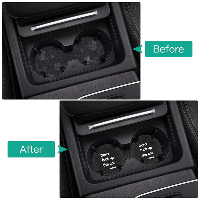 Eastlion 4 PCS Cup Holder Insert Coasters, 2.75 Inch Diameter Travel Auto Cup Holder Coasters Car Interior Accessories Durable Non Slip Silicone Cup Holders Style1