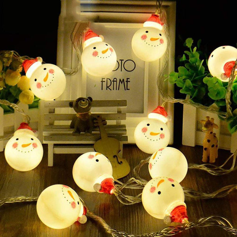 Besylruy LED Snowman String Starry Light for Gardens, Home, Wedding, Christmas Party, Battery-Powered, Metal, 110V, Warm White