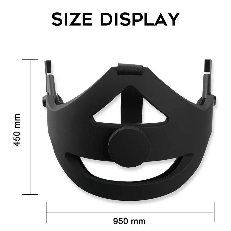 Orzero 1 Set Headband with 2 Head Cushion Compatible for Oculus Quest. Exchangeable Adjustable Protective Strap - Black