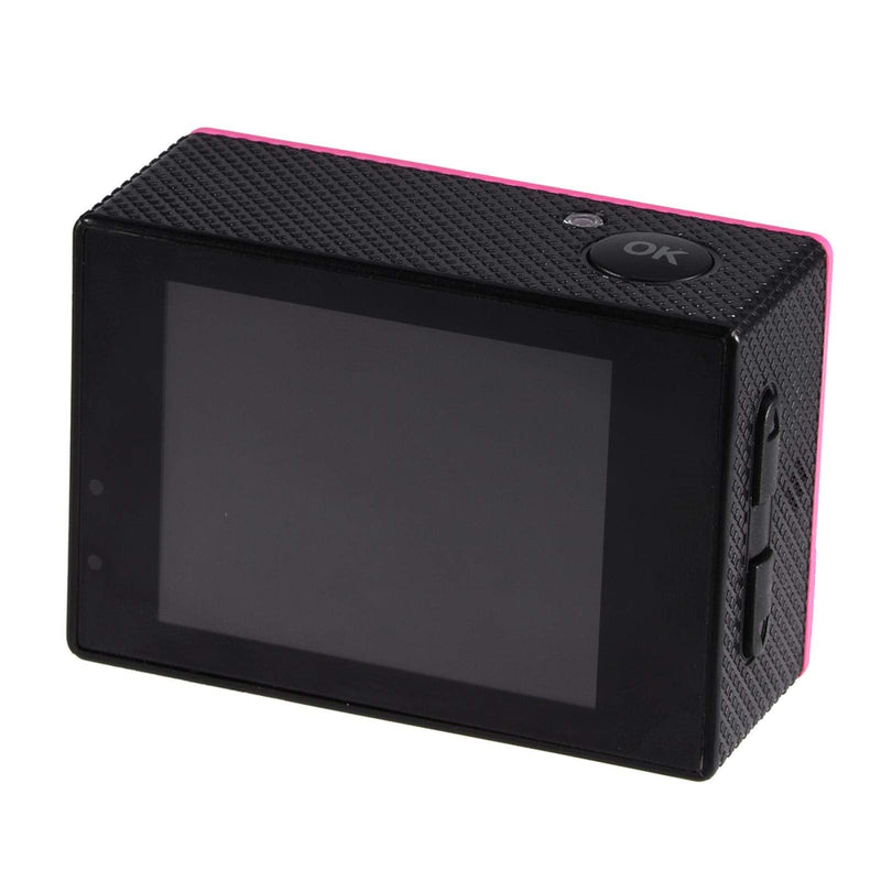 Sports Action Camera, 30M Underwater Waterproof DV Camcorder, 90 Degree Angle HD DV Camcorder with Mounting Accessories Kit(Pink) pink