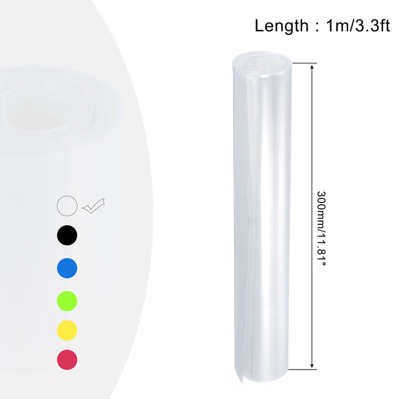 MECCANIXITY Battery Wrap PVC Heat Shrink Tubing 300mm Flat 1m Clear Good Insulation for Battery Pack