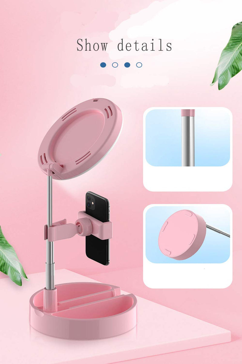 Ring Light Selfie Ring Light Cell Phone Fill Light LED Ring Light with Makeup Mirror for Makeup / Photography / YouTube Video / Vlog / TIK Tok / Live, Compatible with iPhone and Android