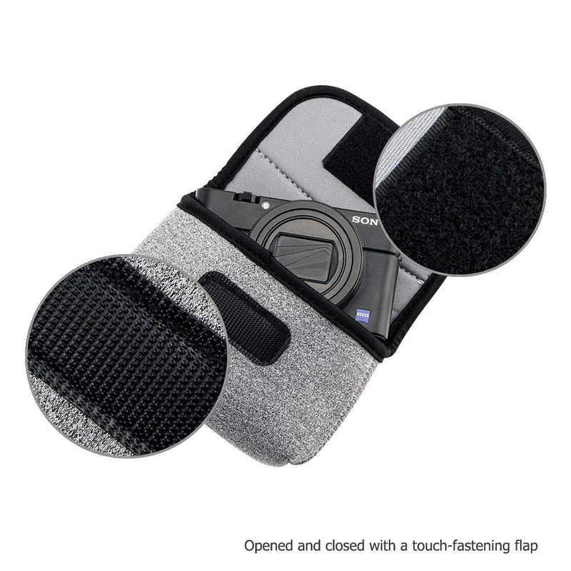 JJC Compact Camera Case Travel Pouch Sleeve for Sony ZV-1 ZV1 RX100 VII VI VA IV III II W800 W830 WX350 Canon G7X G5X G9X SX740 Olympus TG-6 TG-5 TG-4 Fujifilm XP130 XP140 XP90 Ricoh GR III II & More Grey