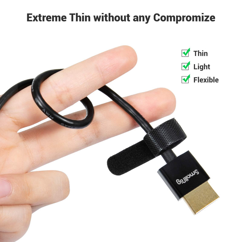 Ultra Thin HDMI Cable 55cm/1.8Ft, SmallRig 4K Hyper Super Flexible Slim HDMI Cord, High Speed Supports 3D, 4K@60Hz, Ethernet, ARC Type-A Male to Male for Camera, Camcorder, Monitor, Gimbal - 2957