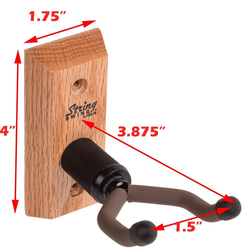 [AUSTRALIA] - String Swing Ukulele Wall Mount Stand for Mandolin Ukele – Concert Pineapple Soprano Tenor and Baritone Compatible – Case Alternative Kit for Home or Studio - Oak Selected Set (2 Pack) 