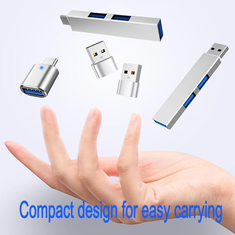 [AUSTRALIA] - 5Pcs USB C to USB Adapter, USB A to USB-C Adapter USB 3.0 Hub Type C to USB Adapter USB Hub Splitter Extension OTG Adapter, USB C Female to USB Male Adapter Fast Charging for iPhone Samsung PC MacBook 